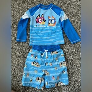 Blue Boys' Rash Guard Swim Set